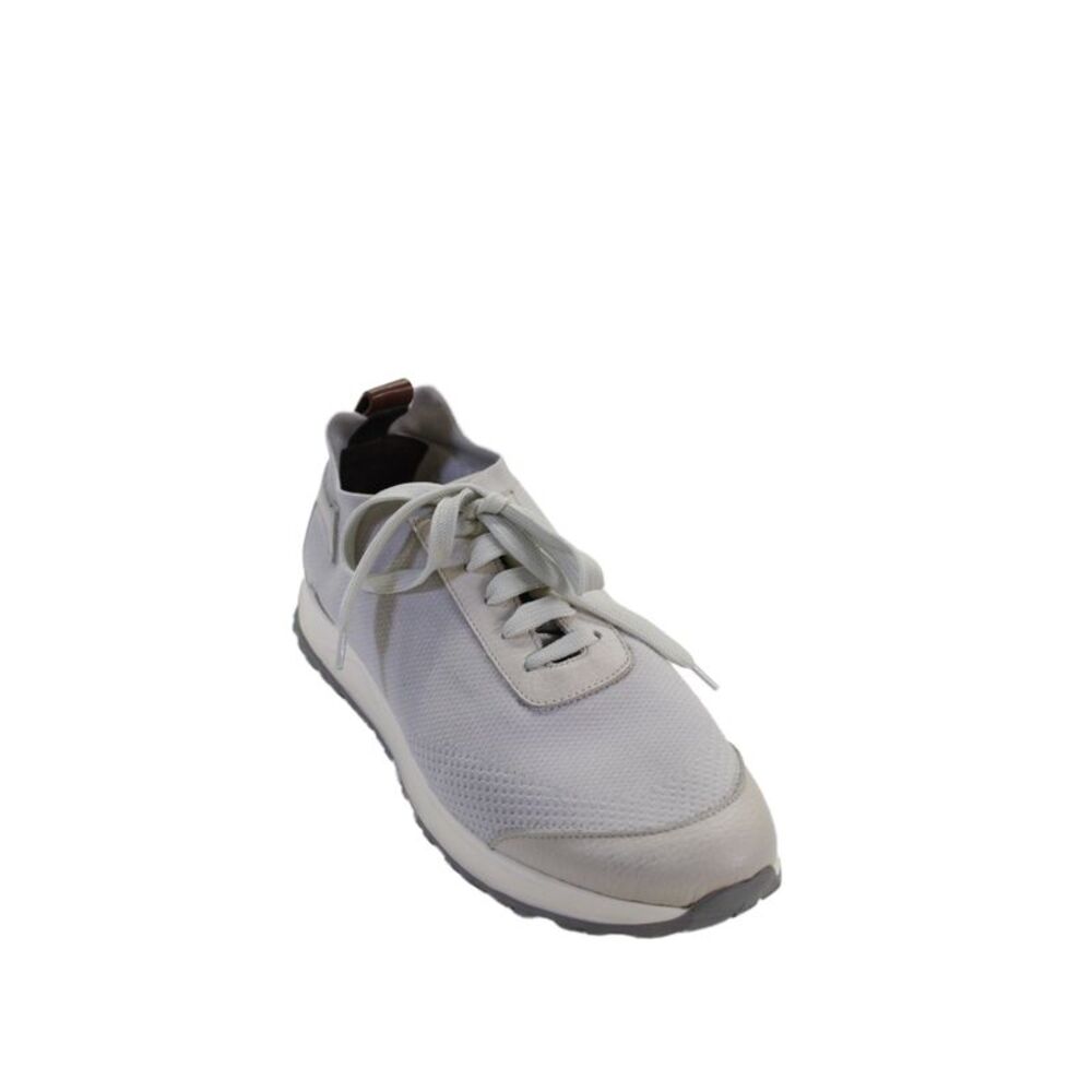 Canali Mens Stretch Knit Lace-Up Casual Sneakers Gray Size 11.5